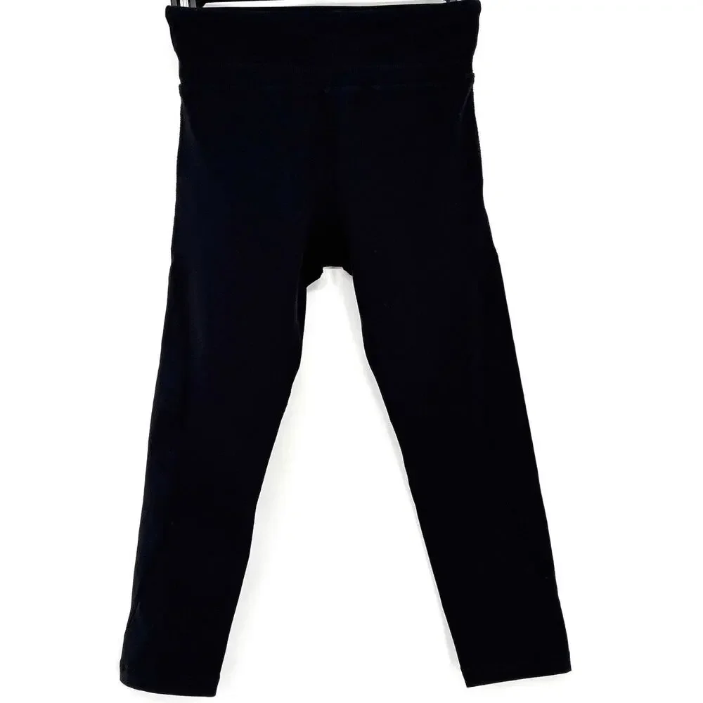 Tory Sport Black Cropped Leggings XS TP High Rise Athletic Yoga Workout Pants